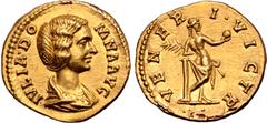 Roman Imperial Julia Domna (wife of S. Severus) AV Aureus. Rome, AD 194. IVLIA DOMNA AVG, draped bust right / VENERI VICTR, Venus standing right, seen from behind, half nude with drapery hanging low b