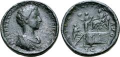 Roman Imperial Commodus, as Caesar, Æ Sestertius. Rome, AD 175. [L AVREL COMMODVS CAES AVG FIL GERM], bare-headed, draped and cuirassed bust to right / [TR P VI IMP IIII COS III P P], Commodus seated 