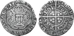 Medieval & World Great Britain, Tudor. Henry VII AR Groat. AD 1504-1505. HENRIC•DI•GRA•REX•ANGL•Z•FRANC•, crowned facing bust / CIVITAS LONDON, POSVI DEV' ADIVTORE MEVM, long cross, trefoil of pellets