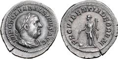 Roman Imperial Balbinus AR Denarius. Rome, AD 238. IMP C D CAEL BALBINVS AVG, laureate, draped and cuirassed bust to right / PROVIDENTIA DEORVM, Providentia standing to left, holding a wand in lowered