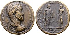 Roman Provincial Commodus Æ Medallion of Thyatira, Lydia. Artemidoros II Floros, strategos. AD 177-192. ΑVT ΚΑΙ Λ AIΛ ΑVΡ ΚOΜΜO[ΔOС], laureate, draped and cuirassed bust to right / ΕΠΙ CΤΡΑ APTEMIΔΩPO