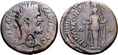 Roman Provincial Septimius Severus Æ 23mm of Hypaepa, Lydia. AD 193-211. Glukonos, magistrate. AVT KAI CЄΠ CЄOYHPOC, laureate head to right, c/m: facing statue of Artemis Anaitis within incuse oval / 