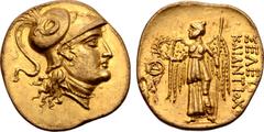 Greek Seleukid Empire, Seleukos I Nikator with Antiochos I Soter AV Stater. Coregency issue, in the types of Alexander III of Macedon. Indian standard. Aï Khanoum, circa 294-281 BC. Head of Athena to 