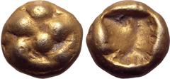 Greek Kingdom of Lydia, time of Ardys - Alyattes EL 1/24 Stater. Sardes, circa 630-550 BC. Paw of lion / Irregular incuse punch. GRPC Lydia G34; SNG von Aulock 1771-1772; Karweise, Type 3, 28-35. 0.59