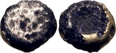 Greek Kingdom of Lydia, Alyattes Fourée Hemihekte - 1/12 Stater. Sardes, circa 600-561 BC. Head of roaring lion to right, sunburst on forehead / Incuse square punch. Cf. GRPC Lydia G30; Weidauer group