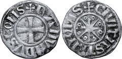 Medieval and World Crusader States, Tripoli (County) BI Denier. Bohemond IV BI Denier. 1187-1233. ✠ BAHVNDVS COMS, cross pattée / CIVITAS TRIPOLIS, eight-pointed star with annulets between each ray. C