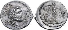 Roman Imperatorial Q. Servilius Caepio (M. Junius) Brutus with P. Servilius Casca Longus AR Denarius. Military mint travelling with Brutus and Cassius in western Asia Minor or northern Greece, summer 