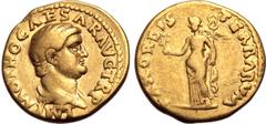 Roman Imperial Otho AV Aureus. Rome, AD 69. IMP M OTHO CAESAR AVG TR P, bare-headed and draped bust to right / PAX ORBIS TERRARVM, Pax, draped, standing to left, holding olive branch in right hand and