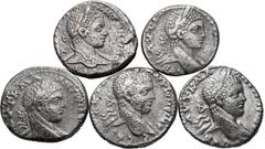 Roman Provincial Lot of 5 Roman Provincial BI Tetradrachms. Lot sold as seen - no returns.