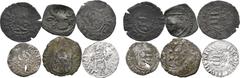 Medieval and World Lot of 6 Hungary (Kingdom) and Romania, Moldavia (Principality) BI and AR Coins. Includes: 1) Hungary, (Kingdom). Lajos (Louis) I AR Denar. 1342-1382. EH 429j; Huszár 542. 2) Romani
