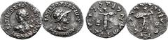 Greek Lot of 2 Indo-Greek AR Drachms. Includes: 1) Indo-Greek Kingdom, Menander I Soter AR Drachm. Circa 155-130 BC. ΒΑΣΙΛΕΩΣ ΣΩΤΗΡΟΣ ΜΕΝΑΝΔΡΟΥ, diademed, draped and cuirassed bust to right, wearing c