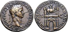Paduans Claudius Æ Cast Paduan 'Sestertius'. After Giovanni Cavino (1500-1570), circa 1600-1900. TI CLAVDIVS CAESAR AVG P M TR P IMP P P, laureate head to right / NERO CLAVDIVS DRVSVS GERMAN IMP, the 