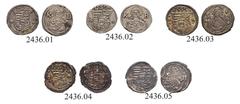 UNGARN. Johann Zapolya, 1526-1564. Obol 1546, 1550, 1555, Kremnitz. Dazu: Wladislaus II. Obol. Rudolf II. Obol 1594. Lot von 5 Stück. Sehr schön / Very Fine. (5) (~€ 50/USD 60)
