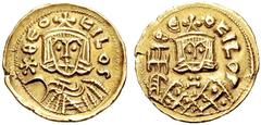 IMPORTANT COLLECTION OF BYZANTINE COINS THEOPHILUS, 829-842. Mint of Syracuse Solidus 831/842. Obv. ÝQЄO - FILOS Crowned bust in chlamys, facing. In r. hand globe without cross. Rev. QЄ - OFILOS Crown