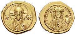 IMPORTANT COLLECTION OF BYZANTINE COINS THEODORA, 1055-1056 Mint of Constantinople Tetarteron nomisma 1055/1056. Obv. Facing bust of Christ with cross nimbus, pallium and colobium. His r. hand is rais