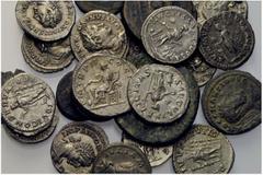 ANCIENT COINS LOTS Roman Empire Macrinus, 217-218. 2 Dennarii. 1 Provincial Bronze. Diadumenianus. 1 Denarius. 1 Provincial Bronze. Elagabalus, 218-222. 1 Antoninianus. 10 Denarii. 3 Provincial Bronze