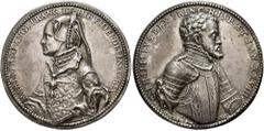 SINCONA BRITISH COLLECTION – PART 6. BRITISH GOLD AND SILVER MEDALS. PHILIP AND MARY, 1554-1558. Cast Silver Medal n. d. (1554). Mary and Philip. By Jacopo da Trezzo. Half-length bust of Mary, wearing