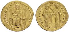 BYZANTINE EMPIRE Romanus III, 1028-1034. Histamenon nomisma (solidus) 1028/1034, Constantinople. Christ enthroned facing, wearing cross nimbus, pallium and colobium. He raises r. hand in benediction a