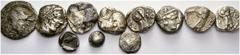 COINS OF THE GREEK WORLD Lots Athens. 7 Tetradrachms 4th-3rd cent. 1 New style tetradrachm. 3 Drachms. Very good-fine. (11)*