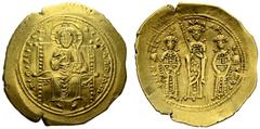BYZANTINE EMPIRE Eudocia, 21 May - 31 December 1067. With Michael VII and Constantius. Histamenon nomisma (solidus) 1067, Constantinopolis. Nimbate Christ, enthroned facing, raising r. hand in benedic