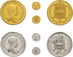 RDR - ÖSTERREICH / HOLY ROMAN EMPIRE - AUSTRIA Maria Theresia, 1740-1780 . ½ Dukat o. J. (1741) in Gold und Platin , Wien. Verleihung des Ordens des Goldenen Vlies an ihren Sohn Josef II. Stempel von 