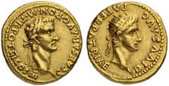 ROMAN EMPIRE Caligula, 37-41. Aureus 40, Lugdunum. With Divus Augustus. Obv. C CAESAR AVG PON M TR POT III COS III Laureate head to r. Rev. DIVVS AVG - PATER PATRIAE Head of Divus Augustus with radiat