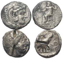 Lots - Ancient Coins Griechische Münzen - Lots. Alexander III. (Königreich Makedonien) / Athen (Attika). Lot (2 Stück, Silber): Tetradrachme; ca. 5. - 3. Jhdt. v. Chr. Sehr schön - fast sehr schön. Ve