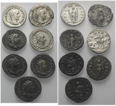 Lots - Ancient Coins Römische Münzen - Lots. Kaiserzeit. Lot (7 Stück, Silber): Antoniniane des Philippus I. Arabs (244 - 249 n. Chr.) (3x), Traianus Decius (249 - 251 n. Chr.), Trebonianus Gallus (25