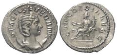 Roman Imperial Coinage Otacilia Severa (Kaiserin 244 - 249 n. Chr.). Antoninian (Silber). 248 - 249 n. Chr. Rom. Vs: OTACIL SEVERA AVG. Drapierte Büste mit Diadem auf Mondsichel rechts. Rs: CONCORDIA 
