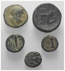 Lots - Ancient Coins Griechische Münzen - Lots. Unter anderem: Pergamon (Mysien) / Bubon (Lykien) / Selge (Pisidien). Lot (5 Stück): Bronze; ca. 2. - 1. Jhdt. v. Chr. Sehr schön - fast sehr schön. Ver