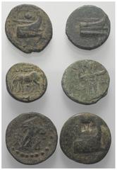Lots - Ancient Coins Griechische Münzen - Lots. Alexandreia (Troas) / Phaselis (Lykien). Lot (6 Stück): Bronze; ca. 2. - 1. Jhdt. v. Chr. Sehr schön - fast sehr schön. Verkauft wie besehen, keine Rück
