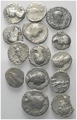 Lots - Ancient Coins Römische Münzen - Lots. Kaiserzeit. Lot (14 Stück, Silber): Denare und Antoniniani. Faustina I. (gest. 141 n. Chr.), Pertinax (193 n. Chr.), Elagabalus (218 - 222 n. Chr.), Severu