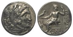 Greek Königreich Makedonien. Philippos III. Arrhidaios (323 - 317 v. Chr.). Drachme (Silber). Ca. 323 - 319 v. Chr. Kolophon. Vs: Kopf des jugendlichen Herakles mit Löwenfell rechts. Rs: Zeus mit Adle