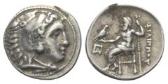 Greek Königreich Makedonien. Philippos III. Arrhidaios (323 - 317 v. Chr.). Drachme (Silber). Ca. 323 - 319 v. Chr. Kolophon. Vs: Kopf des jugendlichen Herakles mit Löwenfell rechts. Rs: Zeus mit Adle