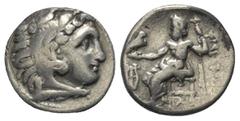 Greek Königreich Makedonien. Philippos III. Arrhidaios (323 - 317 v. Chr.). Drachme (Silber). Ca. 323 - 319 v. Chr. Kolophon. Vs: Kopf des jugendlichen Herakles mit Löwenfell rechts. Rs: Zeus mit Adle