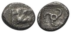 Greek Dynasten von Lykien. Kuprilli (ca. 470 - 435 v. Chr.). 1/3 Stater (Tetrobol, Silber). Vs: Pegasos nach links fliegend. Rs: Triskeles in vertieftem Perlquadrat. 14 mm. 2,99 g. Müseler -; Traité -