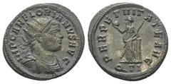 Roman Imperial Coinage Florianus (276 n. Chr.). Antoninian. 276 n. Chr. Ticinum. Vs: IMP C AN FLORIANVS AVG. Büste mit Strahlenkrone, Paludament und Panzer rechts. Rs: PERPETVITATE AVG / Q TI. Perpetu
