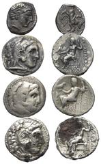 Lots - Ancient Coins Griechische Münzen - Lots. Philippos II. / Alexander III. (Königreich Makedonien). Lot (4 Stück, Silber): Drachme, 1/5 Tetradrachme; ca. 4. - 3. Jhdt. v. Chr. Sehr schön - fast se