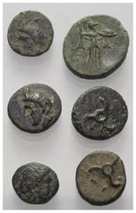 Lots - Ancient Coins Griechische Münzen - Lots. Knidos (Karien) / Phaselis (Lykien) / Perikles (Lykische Dynasten). Lot (6 Stück): Bronze; ca. 4. - 2. Jhdt. v. Chr. Sehr schön - fast sehr schön. Verka