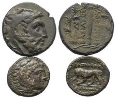 Lots - Ancient Coins Griechische Münzen - Lots. Kassandros / Philippos V. (Königreich Makedonien). Lot (2 Stück): Bronze; ca. 4. - 2. Jhdt. v. Chr. Sehr schön - fast sehr schön. Verkauft wie besehen, 