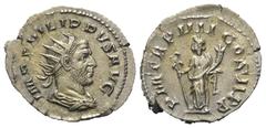 Roman Imperial Coinage Philippus I. Arabs (244 - 249 n. Chr.). Antoninian (Silber). 247 n. Chr. Rom. Vs: IMP PHILIPPVS AVG. Büste mit Strahlenkrone, Paludament und Panzer rechts. Rs: P M TR P IIII COS