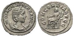 Roman Imperial Coinage Otacilia Severa (Kaiserin 244 - 249 n. Chr.). Antoninian (Silber). 246 - 248 n. Chr. Rom. Vs: M OTACIL SEVERA AVG. Drapierte Büste mit Diadem auf Mondsichel rechts. Rs: CONCORDI