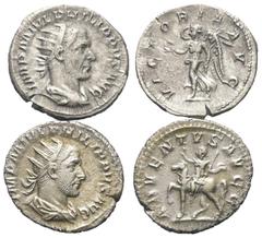 Lots - Ancient Coins Römische Münzen - Lots. Kaiserzeit. Lot (2 Stück, Silber): Antoniniane des Philippus I. Arabs (244 - 249 n. Chr.). Sehr schön. Verkauft wie besehen, keine Rückgabe / Sold as viewe