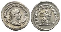 Roman Imperial Coinage Philippus I. Arabs (244 - 249 n. Chr.). Antoninian (Silber). 245 - 247 n. Chr. Rom. Vs: IMP M IVL PHILIPPVS AVG. Büste mit Strahlenkrone, Paludament und Panzer rechts. Rs: ROMAE