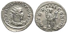 Roman Imperial Coinage Philippus I. Arabs (244 - 249 n. Chr.). Antoninian (Silber). 247 n. Chr. Rom. Vs: IMP PHILIPPVS AVG. Büste mit Strahlenkrone, Paludament und Panzer rechts. Rs: P M TR P IIII COS