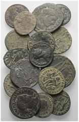 Lots - Ancient Coins Römische Münzen - Lots. Kaiserzeit. Lot (16 Stück, Bronze): Bronzemünzen aus dem 3. und 4. Jh. Unter anderem: Claudius II. Gothicus (268 - 270 n. Chr.), Probus (276 - 282 n. Chr.)