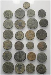 Lots - Ancient Coins Römische Münzen - Lots. Kaiserzeit. Lot (25 Stück, Bronze): Kleinbronzen aus dem 4. Jh. Unter anderem: Constantius II. (337 - 361 n. Chr.), Theodosius I. (379 - 395 n. Chr.), Arca