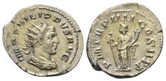 Roman Imperial Coinage Philippus I. Arabs (244 - 249 n. Chr.). Antoninian (Silber). 247 n. Chr. Rom. Vs: IMP PHILIPPVS AVG. Büste mit Strahlenkrone, Paludament und Panzer rechts. Rs: P M TR P IIII COS