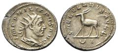 Roman Imperial Coinage Philippus I. Arabs (244 - 249 n. Chr.). Antoninian (Silber). 248 n. Chr. Rom. Vs: IMP PHILIPPVS AVG. Büste mit Strahlenkrone, Paludament und Panzer rechts. Rs: SAECVLARES AVGG /