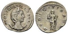 Roman Imperial Coinage Herennia Etruscilla (Kaiserin 249 - 251 n. Chr.). Antoninian (Silber). 250 - 251 n. Chr. Rom. Vs: HER ETRVSCILLA AVG. Drapierte Büste mit Diadem auf Mondsichel rechts. Rs: PVDIC